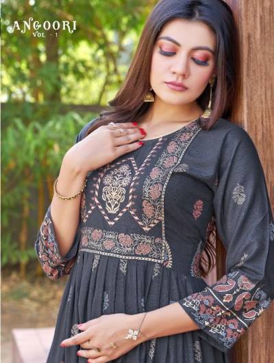 Angoori Vol 1 By Majisha Nx Foil Printed Daily Wear Gown Collection